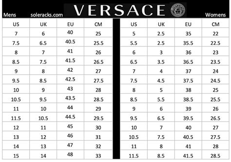 versus versace shoes size chart|shoe size 41.5 in us.